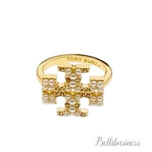 Tory Burch Kira Gold Ring with Pearl Accents